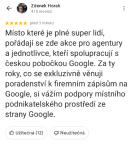 Recenze v Google Maps - Google Praha